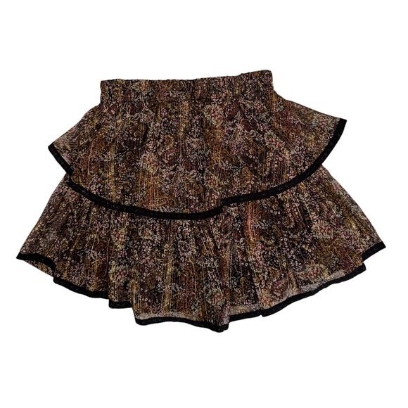 Allison New York Black & Gold Ruffled Two-Piece Mini Skirt Set Size XS - Picture 5 of 16